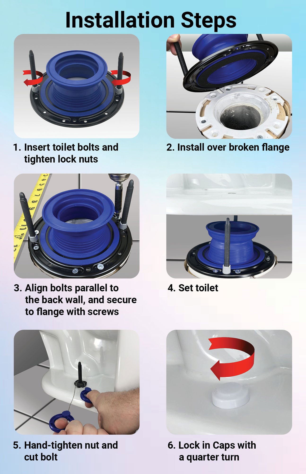 One-N-Done Premium T10-OND-400-DS Toilet Bowl Flange Repair Kit